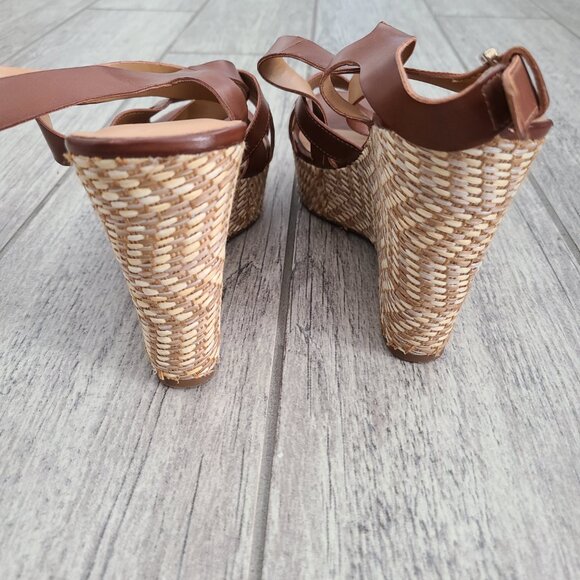 Franco Sarto women's brown espadrille wedges heels size 8 - Picture 6 of 12